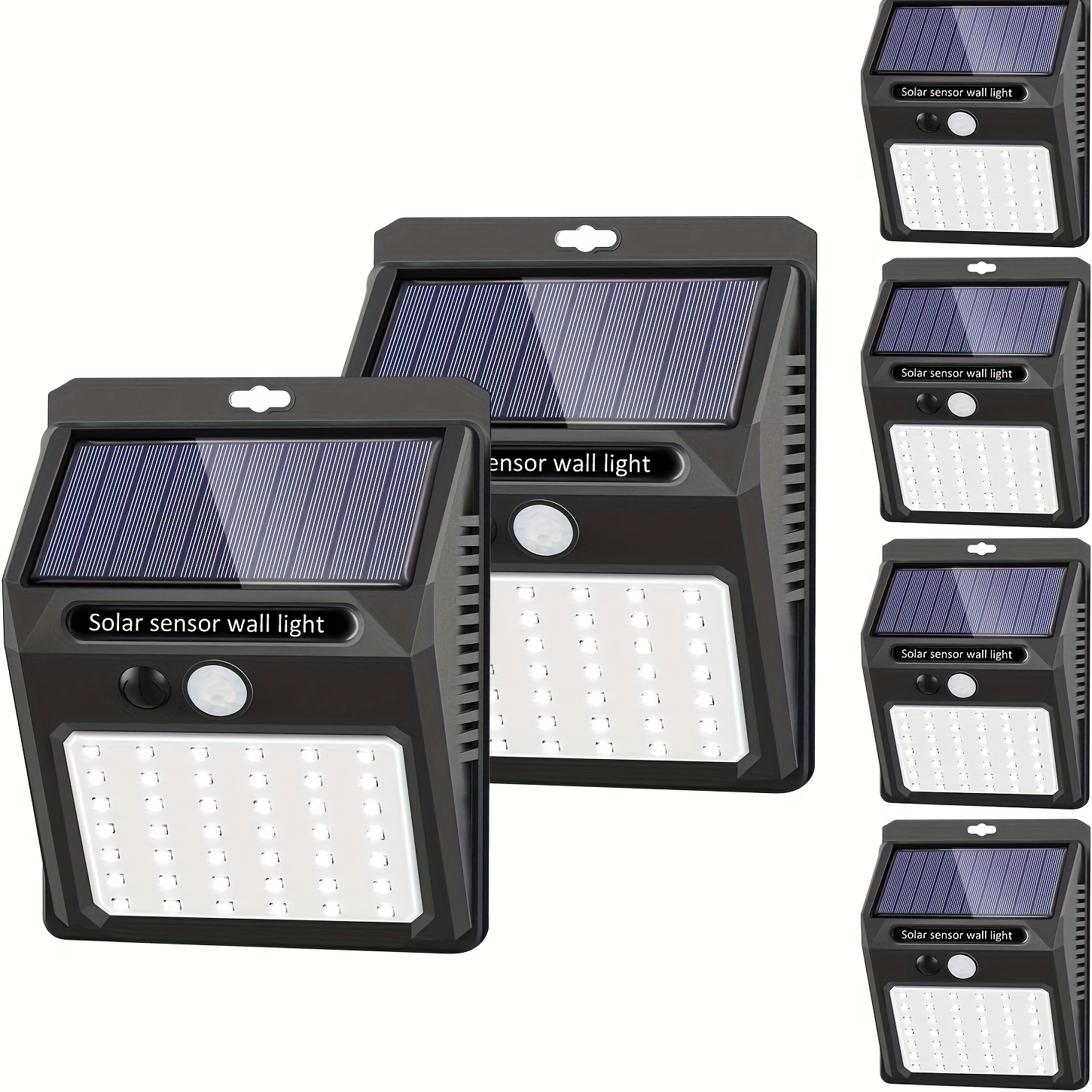 TEMU 2pcs Solar Wall Lamps 48 Lights Cob Courtyard 4 Sides Lights Human Outdoor Waterproof Lighting