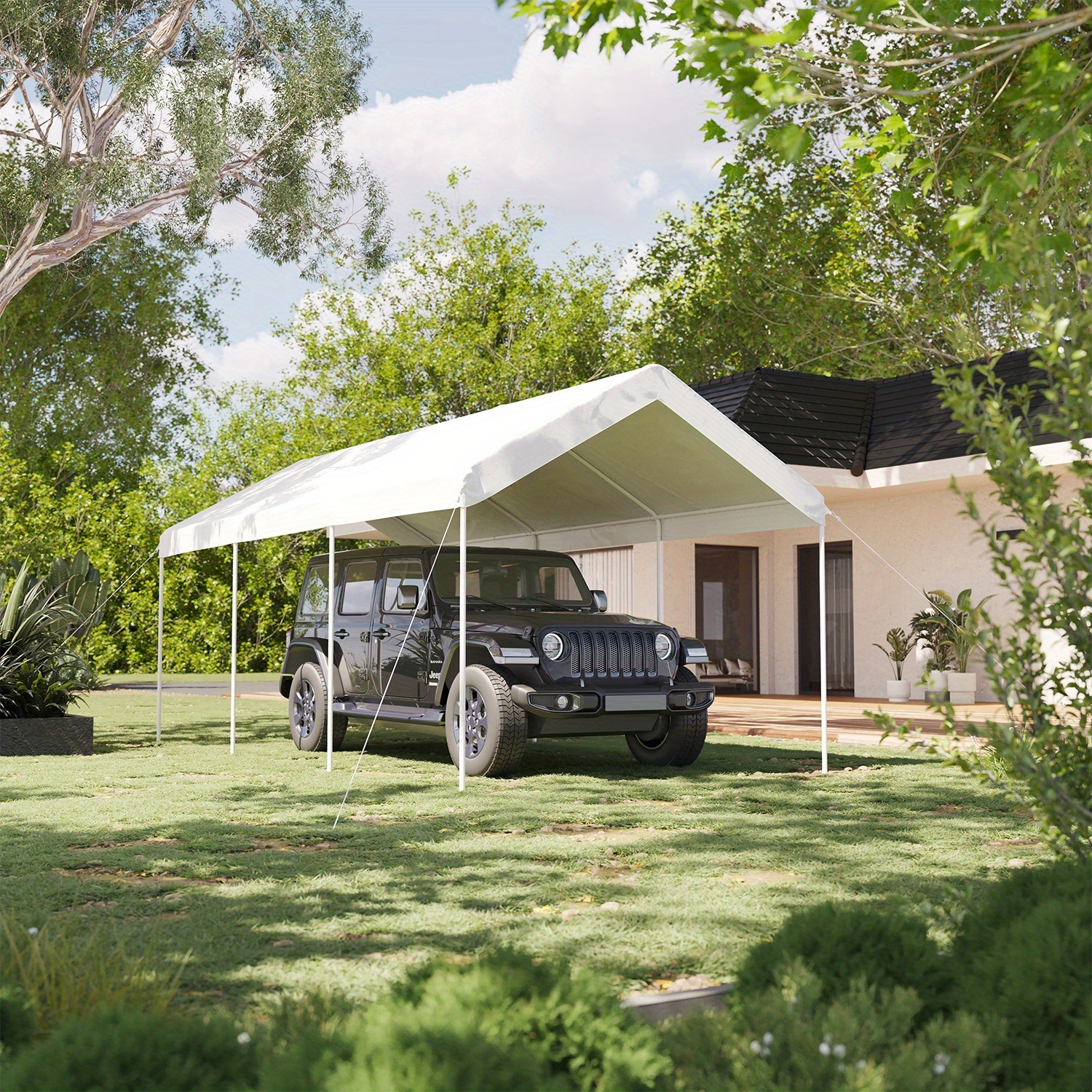 10x20ft heavy duty carport, portable car canopy garage boat