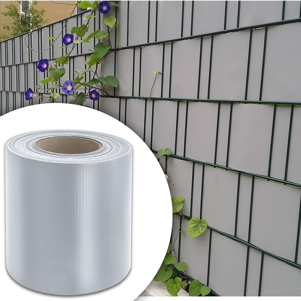 50-metre Roll Of Privacy Screen Fabric, Pvc Privacy Screen Strips, Suitable For Garden Fencing, Double-rail Fencing And Balcony Screening, /light Grey/green