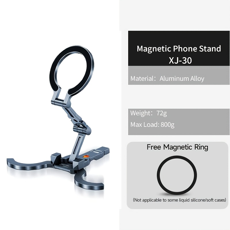 TEMU Cobone Double-sided Magnetic Phone Holder, Ultra-thin And Foldable With 1/4" Screw Hole. Vlog Travel Selfie Live Stream Tripod Stand, Versatile