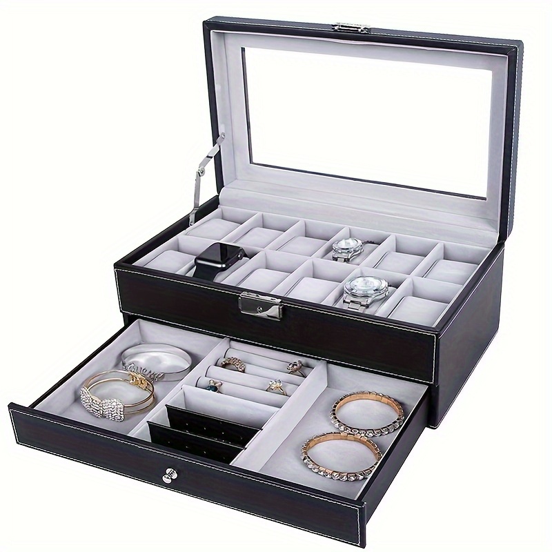 

Boîte de Rangement de Montre de Luxe 1pc - Espace de Rangement Spacieux, Convient aux Montres Hommes et Femmes - Boîte d'Affichage de Haute Qualité, Convient aux Horloges Mécaniques et Électroniques