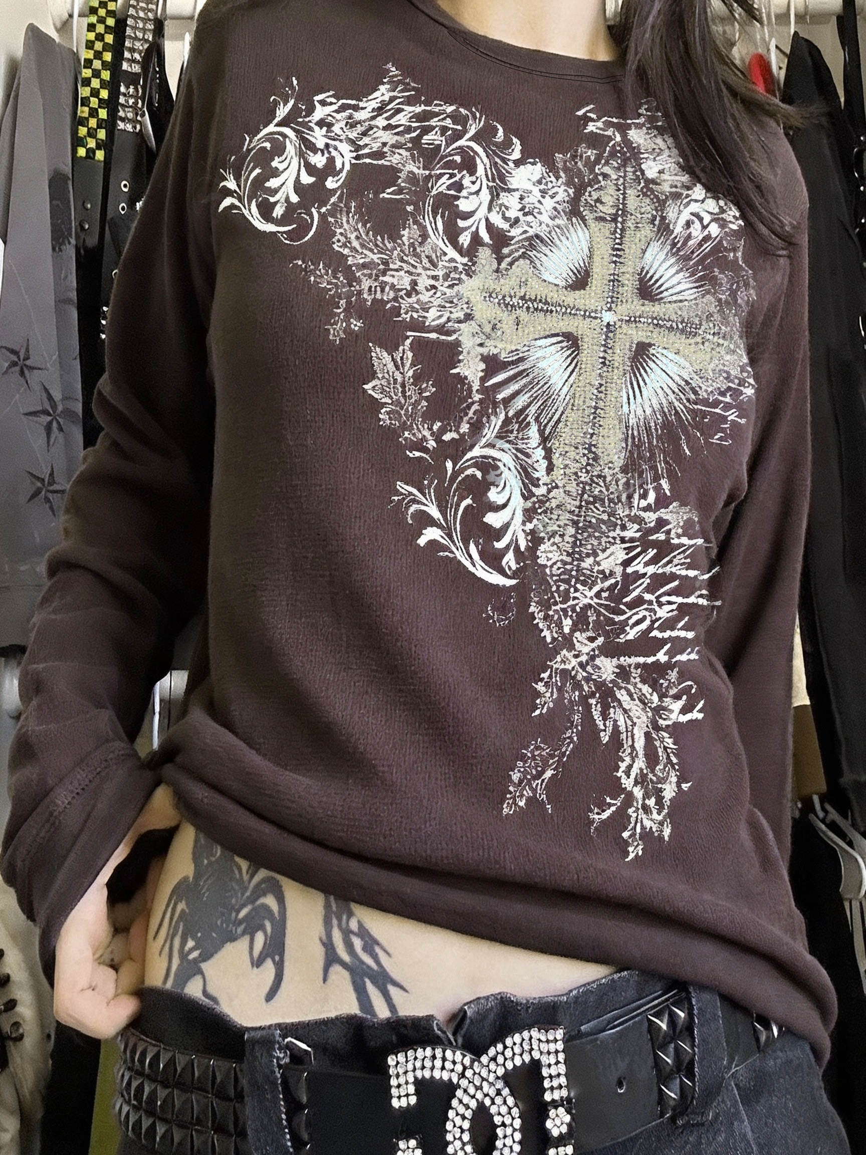 cross shirt y2k sold on Temu United States