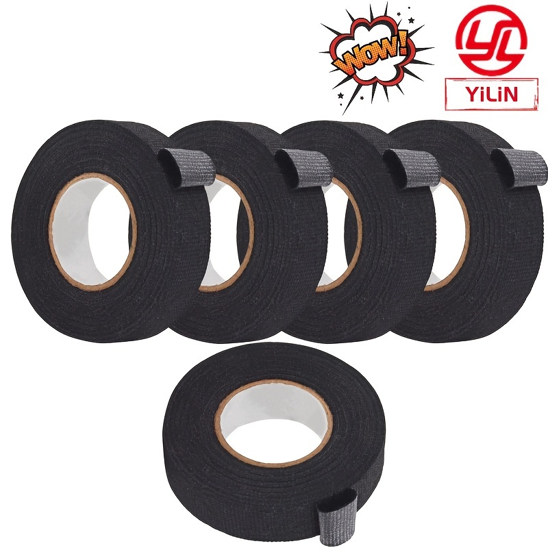 

(5 Rolls) Flannel Tape Electrical Adhesive Cloth Wire Cloth Car Engine Compartment Soundproofing Wire Shielding Cloth , Motorcycle Car Flannel Harness Tape Cloth Flame Retardant Tape