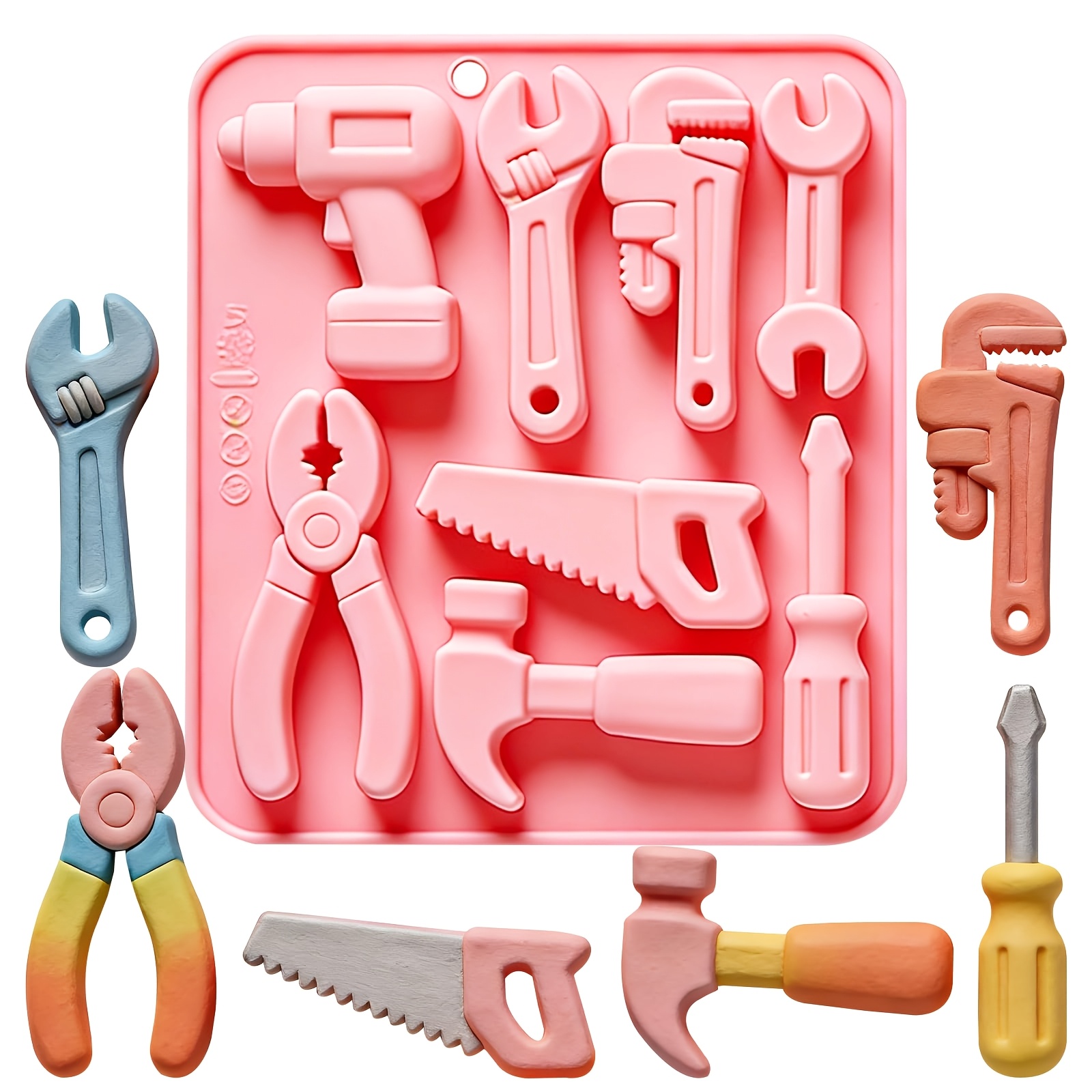 TEMU Tools Silicone Mold For Chocolate Candy Fondant 8 Cavities | Construction Tool Shapes, Silicone, Cake Decorating, Design