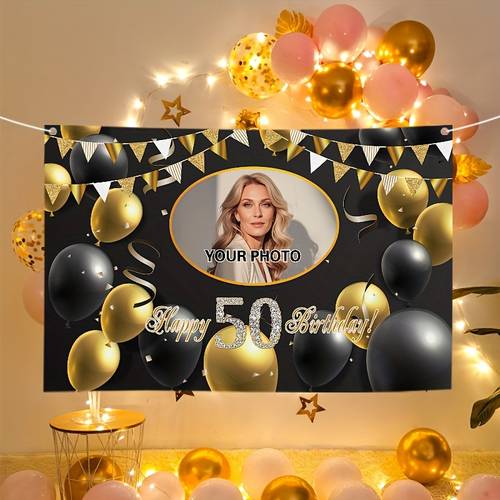 tm custom 50th birthday backdrop banner printed vibrant colors that fade suitable for any occasion
