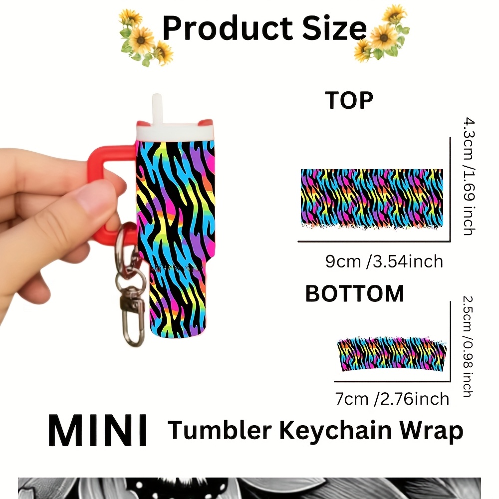 TEMU 10pcs Set Mini Uv Dtf Keychain Packaging, Waterproof And Durable Diy Engraving For Mini Keychain Wrap Transfer Paper, Suitable For Handmade