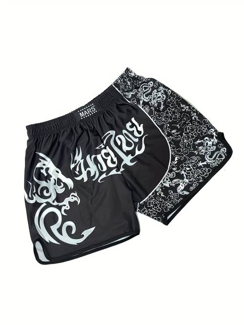 mens professional mma fighting training shorts pants taekwondo uniform martial arts summer thin breathable quick dry loose high elastic sports fitness wear free combat practical sandbag training boxing trendy brand fit elastic martial