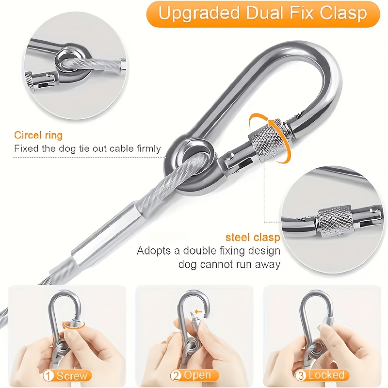 5pcs Set Stainless Steel Dog Leash with Reflective and Rust-Proof Features