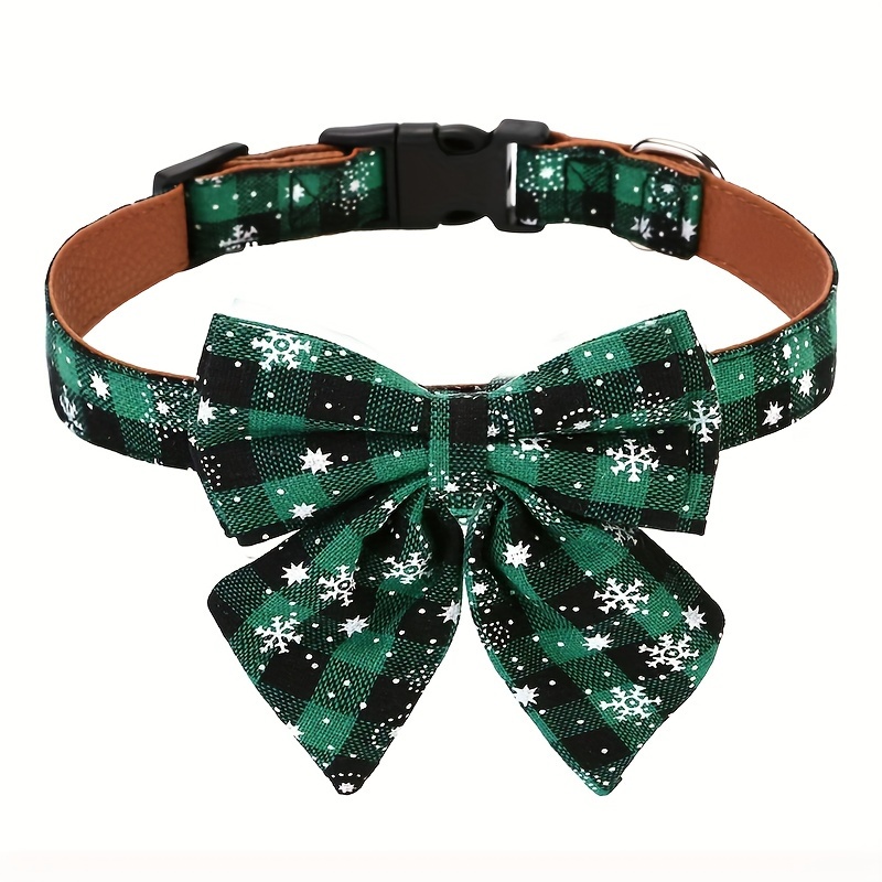 Christmas Dog Collar With Bow Tie, Classic Red Collars With Removable Bowtie Christmas Collars For Large Dogs Pets