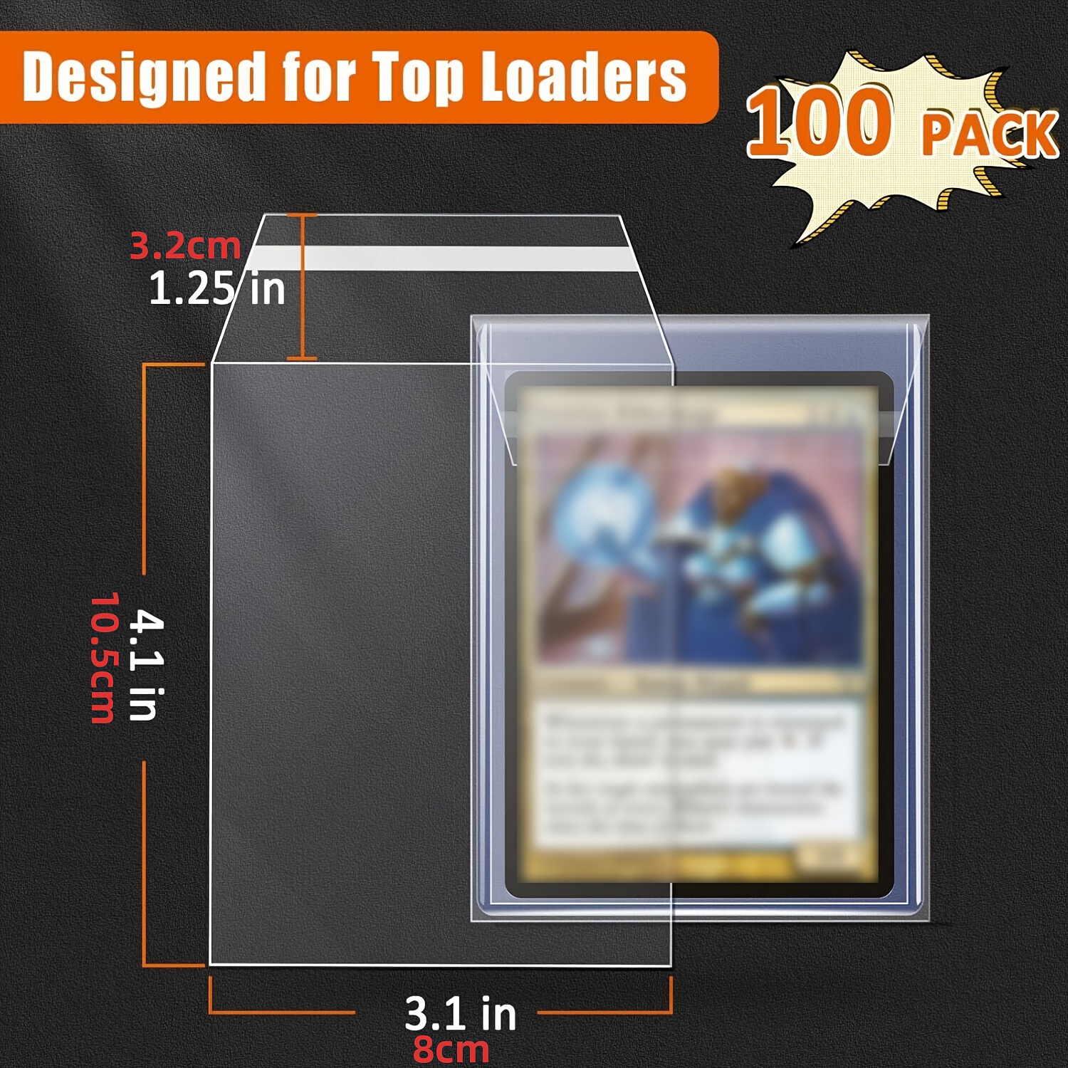 Top Loader Sleeves 100 Pack, Penny Sleeves For Top Loaders Trading Card Ultra Protection For Pro Collector (100pack)