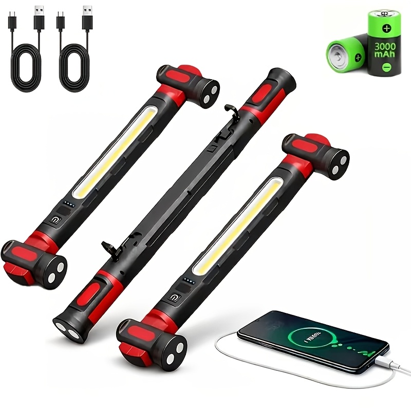 TEMU 2pcs Of Under-hood Working Light Strips, Led Working Lights, With Magnetic Base And Hanging Hook, Suitable For Car Repair, Mechanical