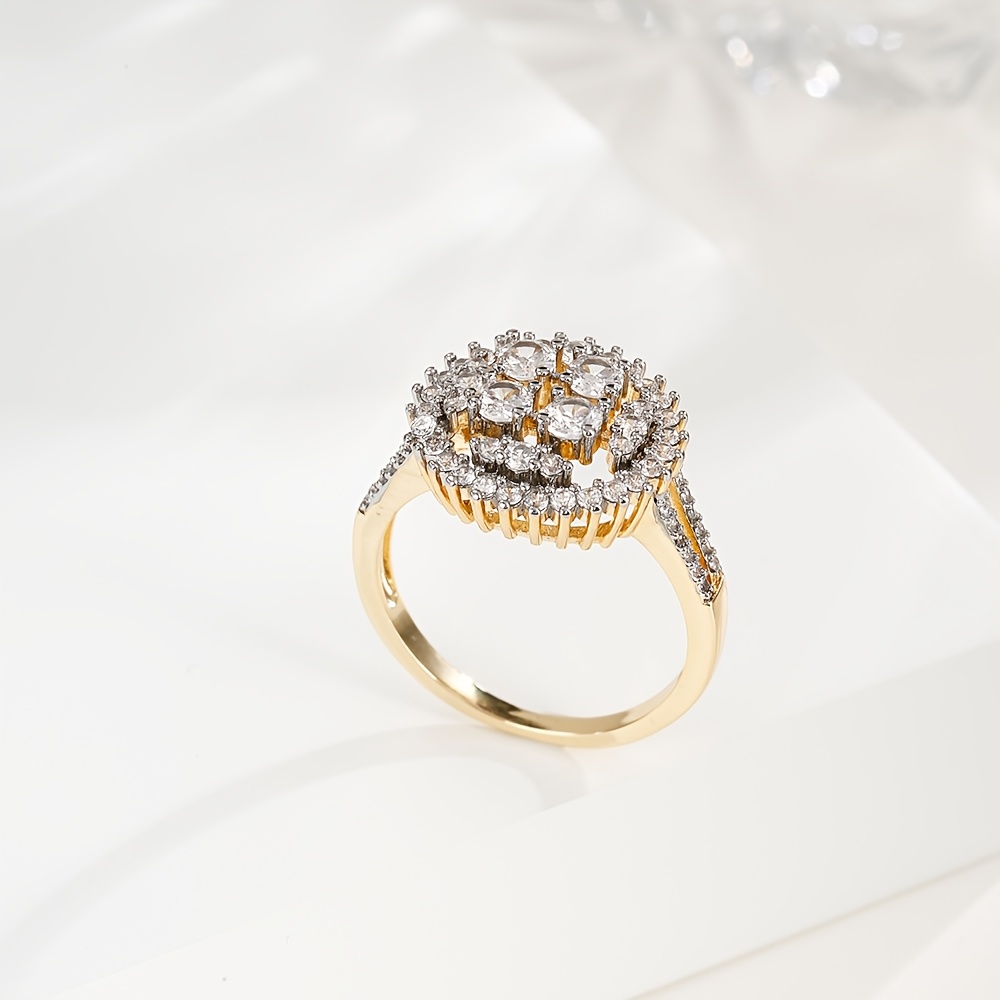 Two-Tone Pave Earrings and Ring Set, Elegant Gift
