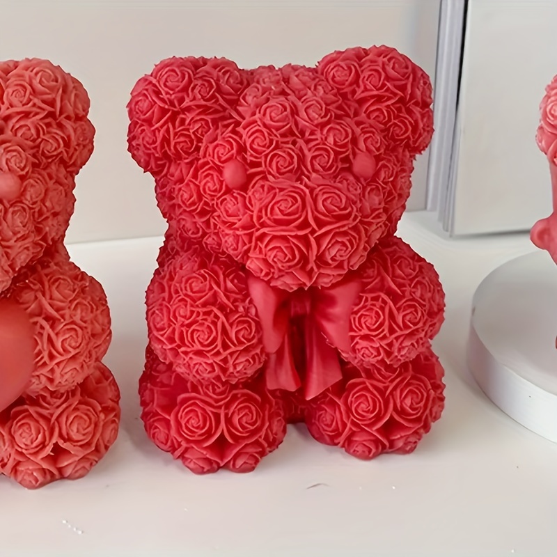 

1pc Bowknot Rose Bear Silicone Mold For Diy Crafts And Home Decor, Knot