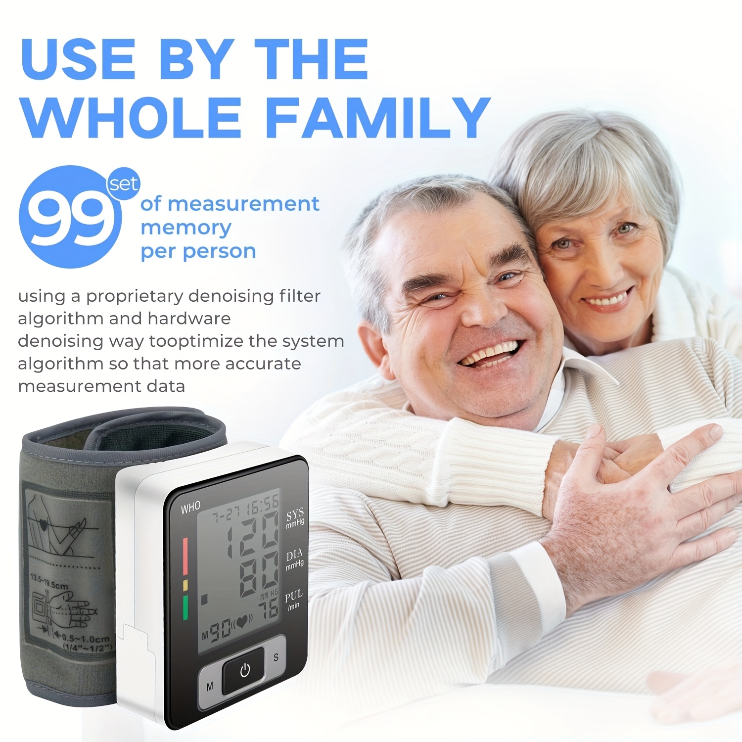   kun wrist   with adjustable cuff 90 memory battery operated aaa not included for home   use health monitoring device Product details 3