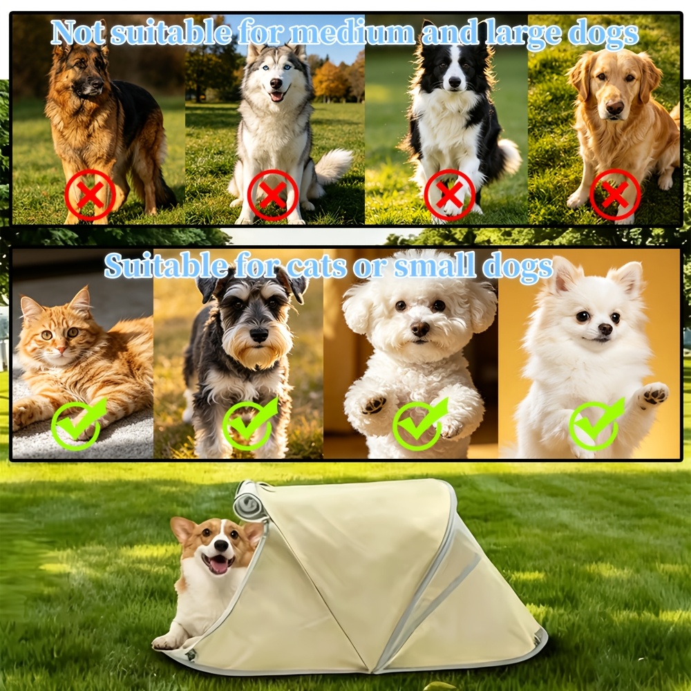 Foldable Pet Tent (suitable For Cats And Dogs), Breathable Mesh Design To Prevent Mosquitoes, Dual- Nest For Indoor And Outdoor Use, Suitable For Home, Camping, , And Beach