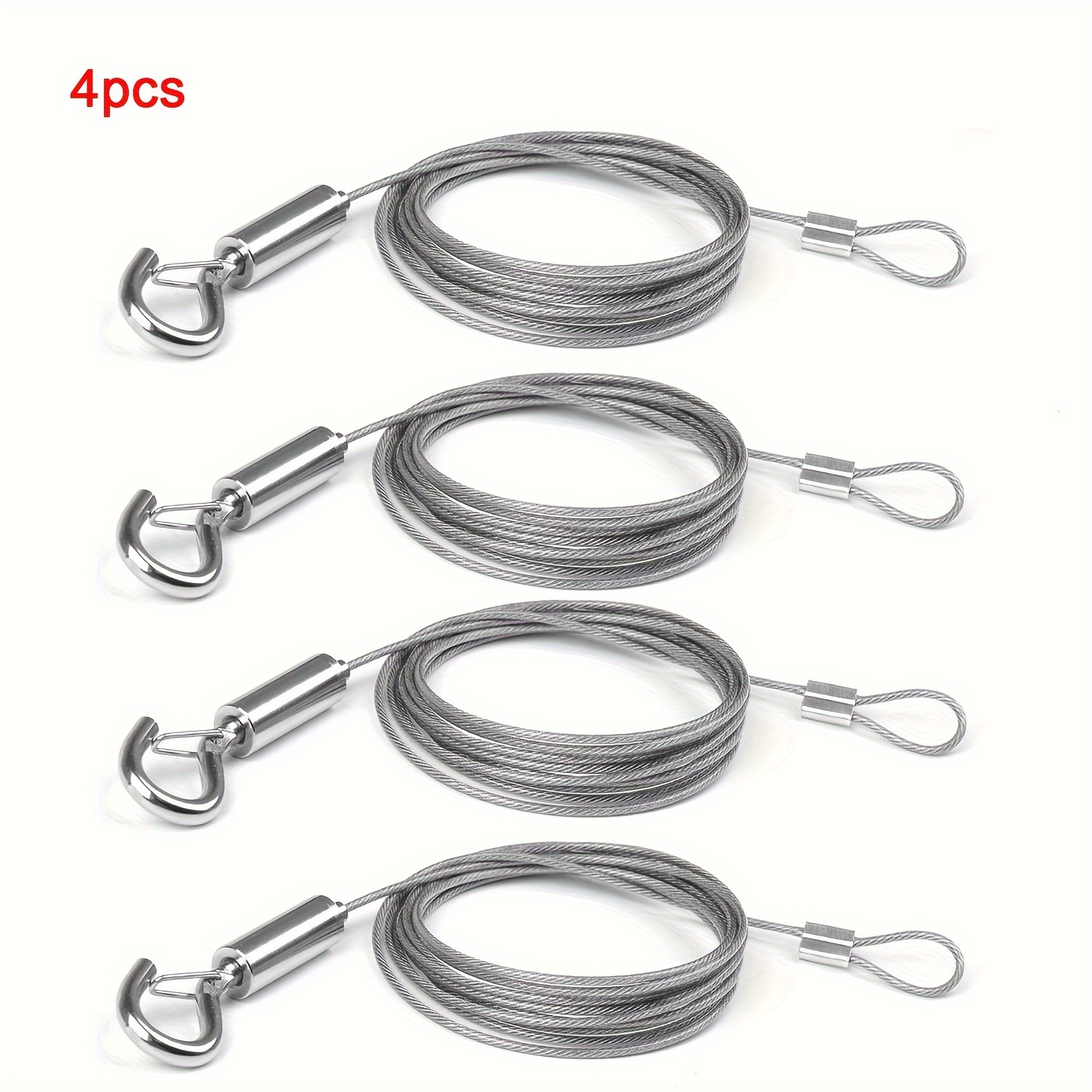 Stainless Steel Wire Rope Automatic Wire Rope Lock 2 Hooks - Temu