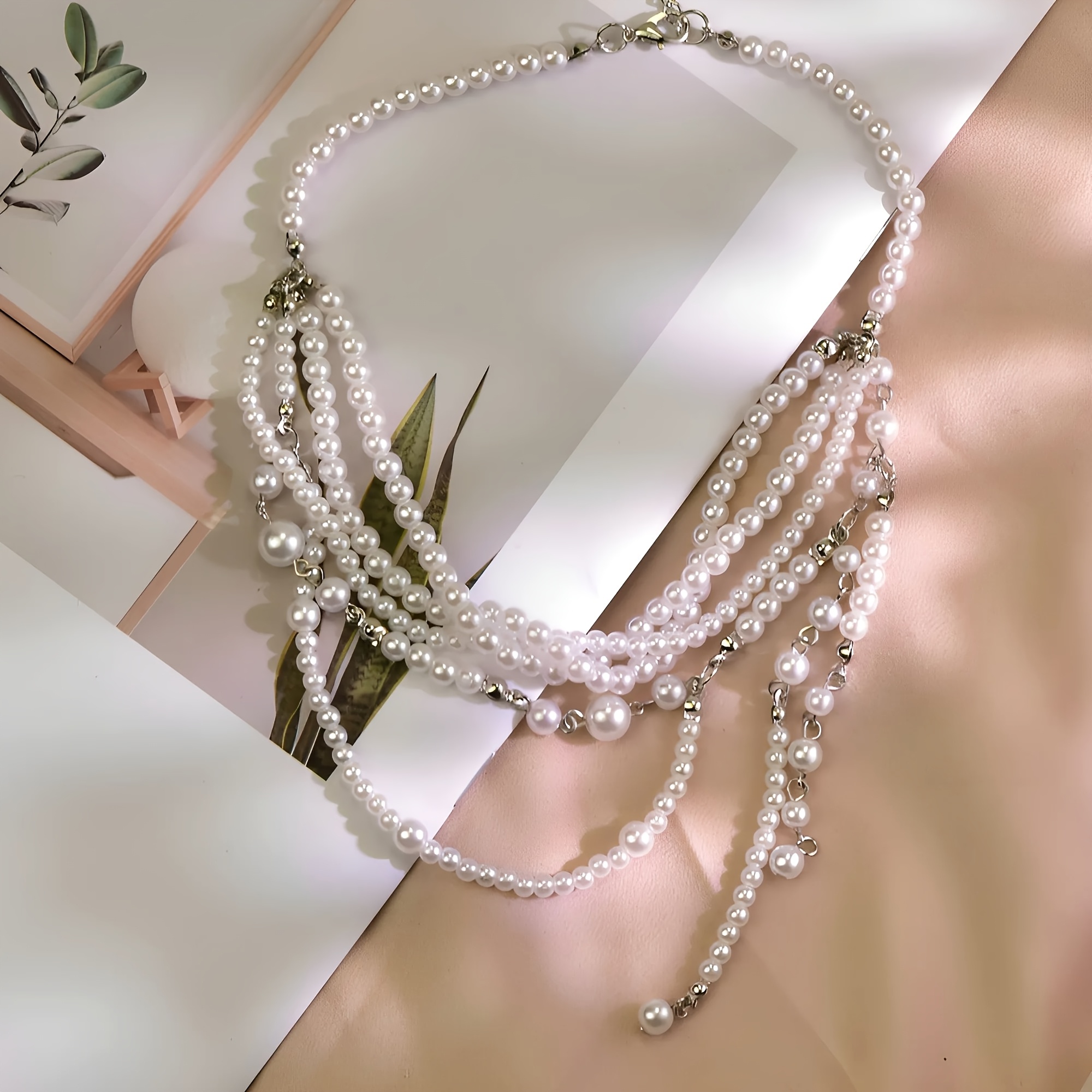 1pc Women's Fashion Necklace Autumn And Winter Woman Everyday Versatile Tight Beaded Stacked Necklace Suitable For Party Mother's Day Valentine's Day Gifts
