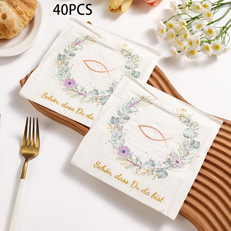Image of 20/40 Count Double-layer Eucalyptus Leaf Fish-shaped Napkins, Perfect For Beautiful Table Settings, Ideal For Events And Themed Parties, An For Gatherings And Parties For Halloween、christmas