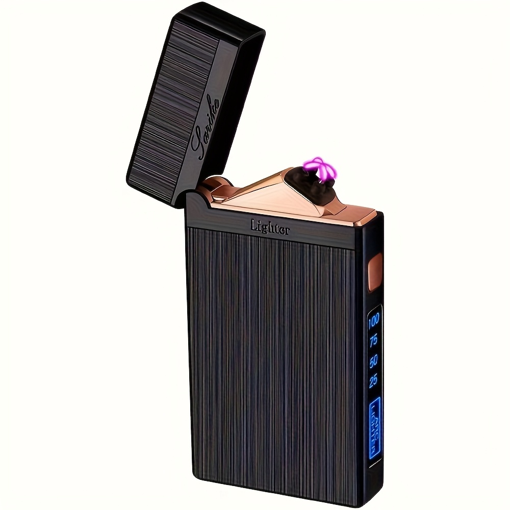 TEMU 【電源残量表示付き】防風・火焔なし電子ライター。薄型軽量設計で、キャンプ、バーベキュー、墓地参拝、に最適。