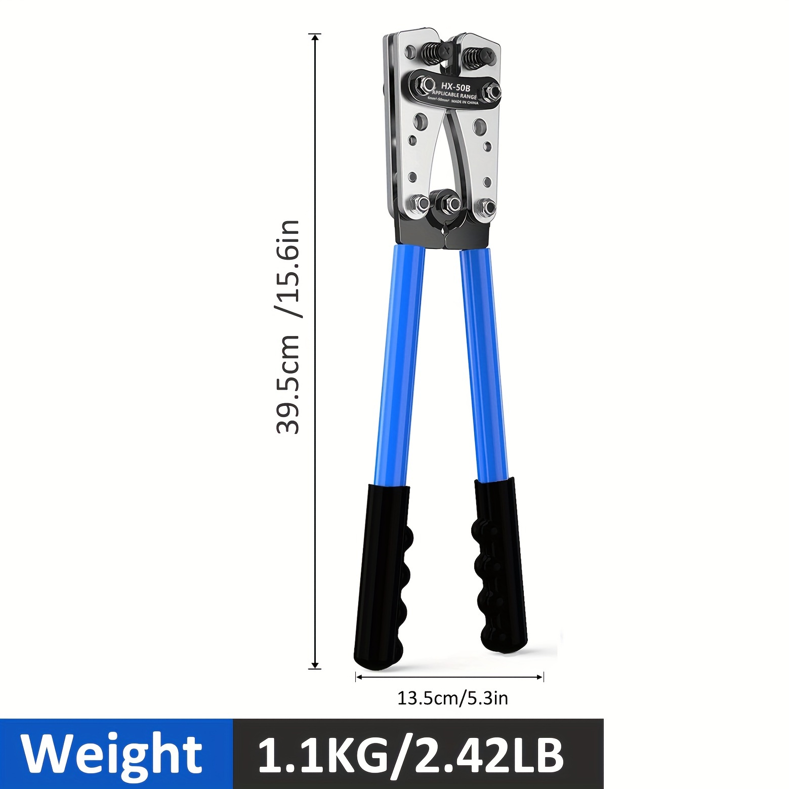 Battery Cable Lug Crimping Tool, Crimping Range Awg 8-1/0, Suitable For Heavy-duty Wire Lugs, Battery Terminals, And Copper Cables