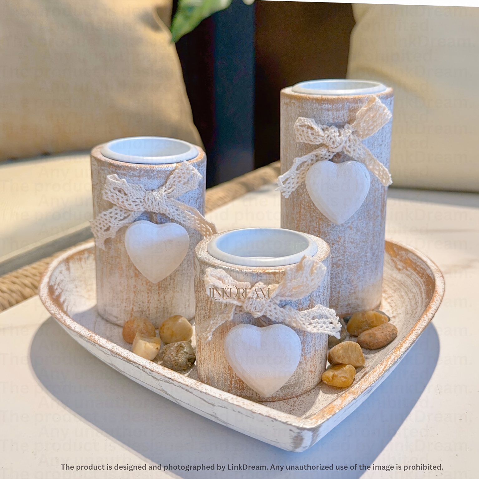 TEMU Ensemble de Bougeoirs en Bois Blanc, Ensemble de Bougeoirs pour Bougies Chauffe-plat, Décoration avec Nœud en Corde de et Décorative, Décoration