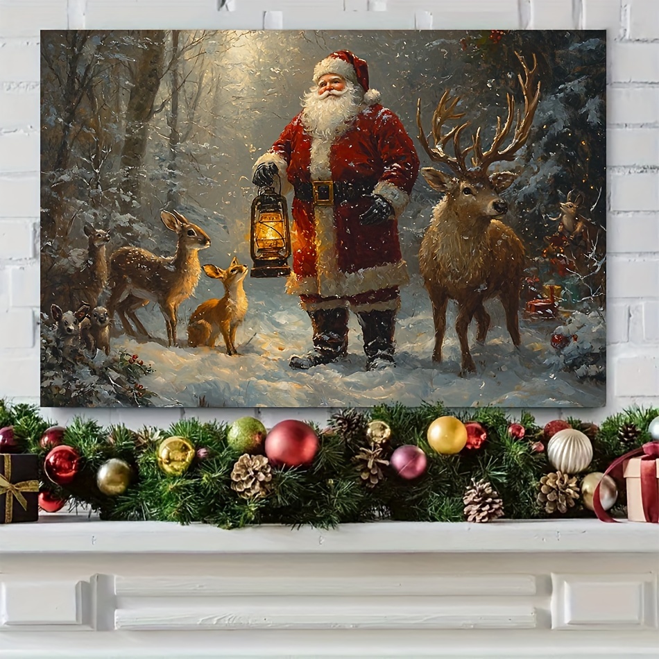 

Christmas And New And Elk Wooden Painting For Decoration, & , Decor, , Ready To