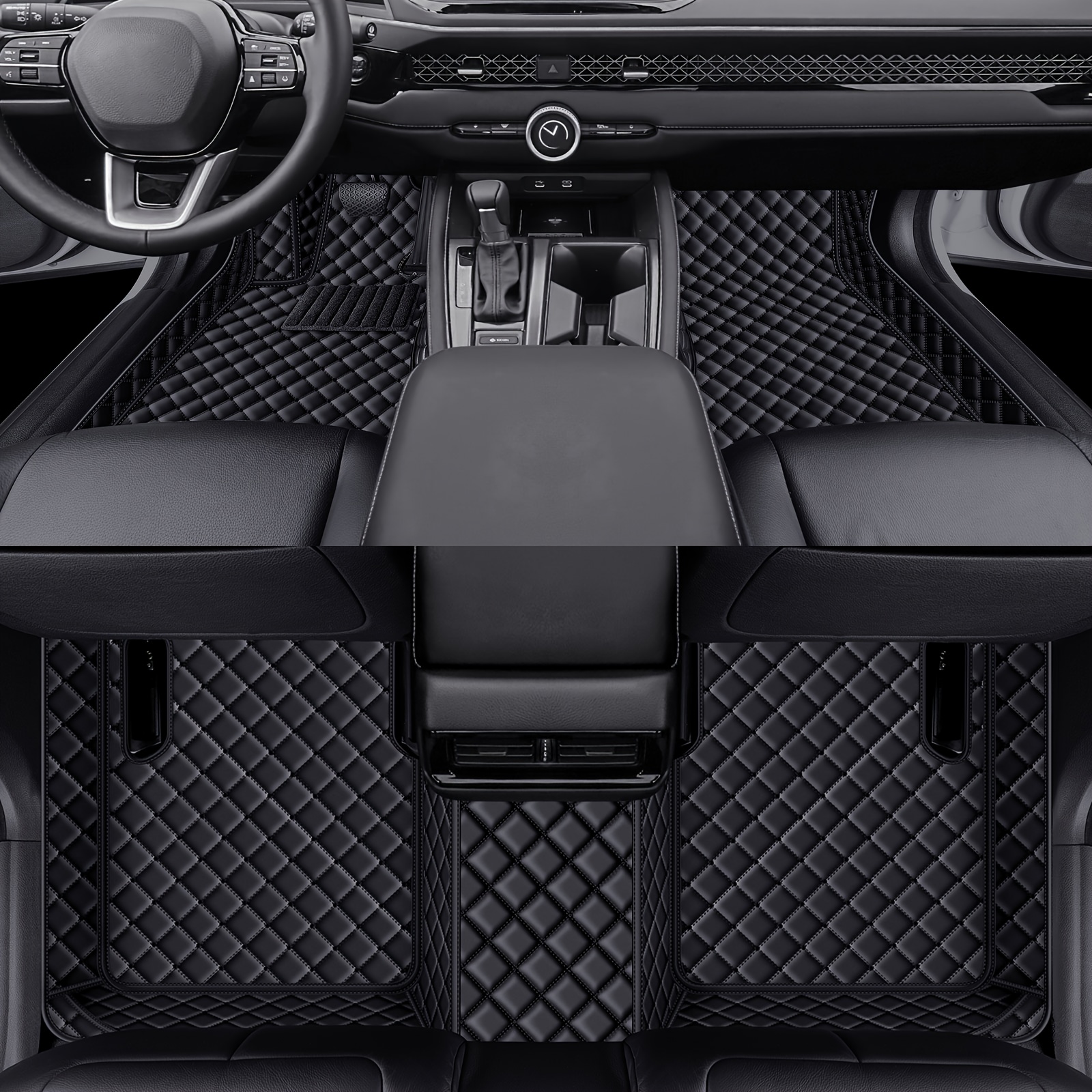 TEMU Car Floor Mats For Vw Left-hand Drive Interior, Full Surround Car Floor Mats, Pu Leather Floor Mats, Vehicle Interior Decoration, Car Floor Mats