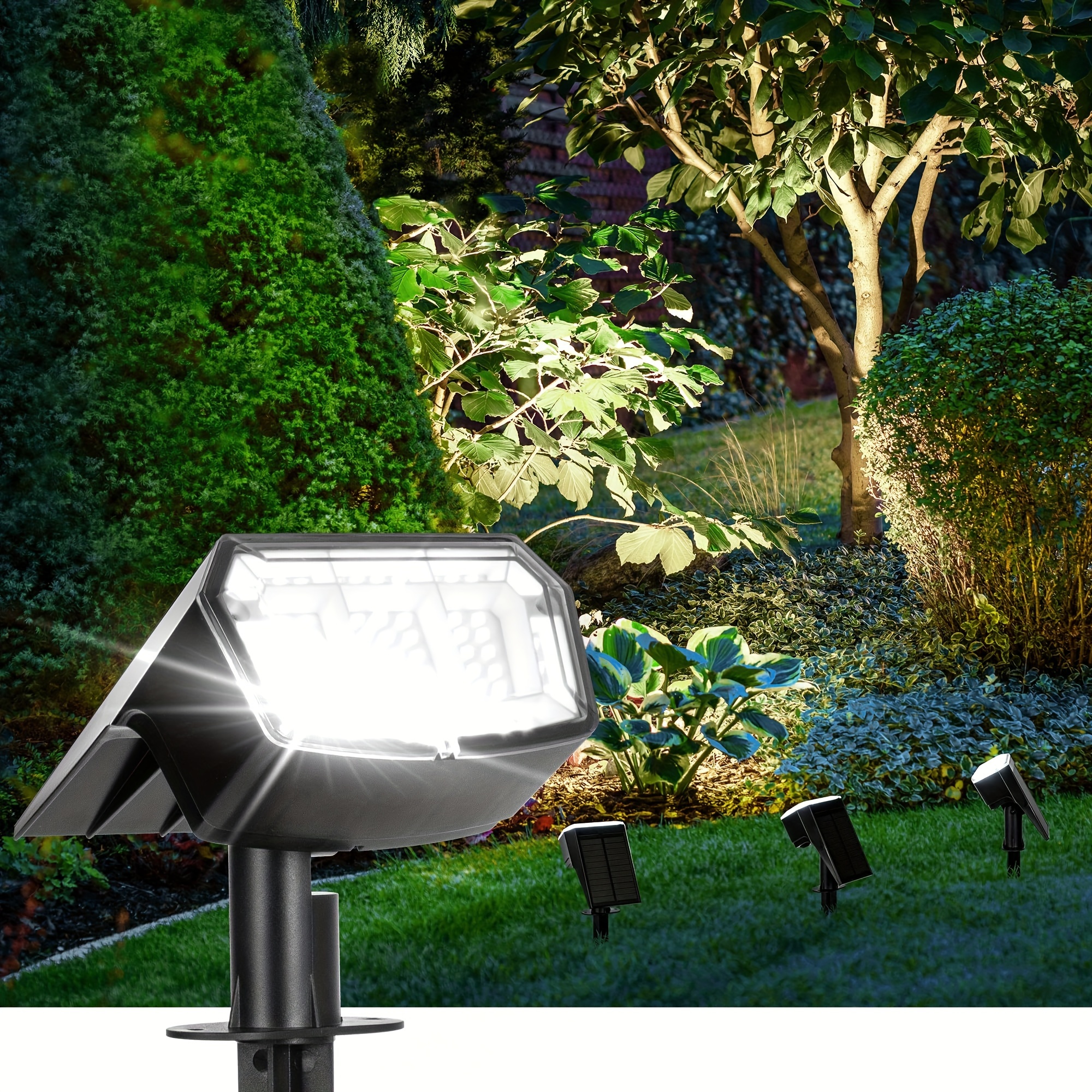 

2/4/8pcs 56led 2-in-1 Auto Solar Powered Lights Solar Spot Lights Solar Landscape Spotlights, For Outside Wall Driveway Warm White, , Decorations