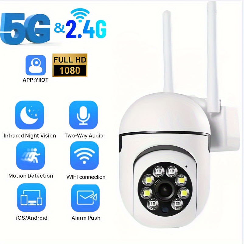 

1pc 2.0mp Hd Wireless Wifi Home Surveillance Camera, 1080p/360°/2.4 & 5g Mini Security Cameras, With Audio, , Automatic Tracking, Vision Camerand