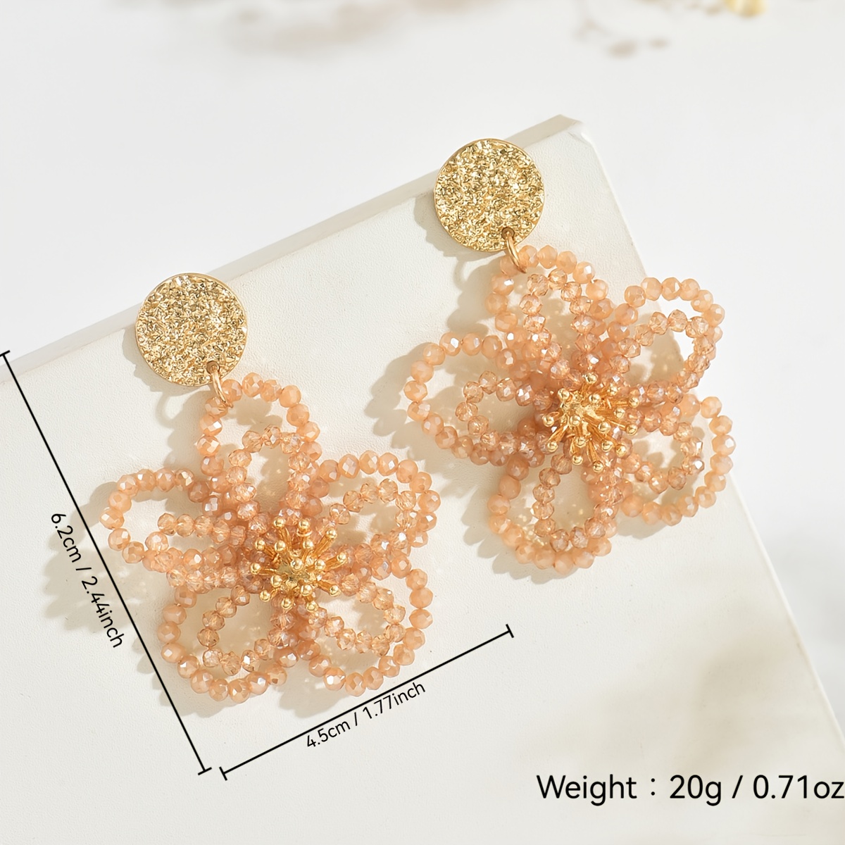 Women's Bohemian Hand-Beaded Hollow Flower Earrings