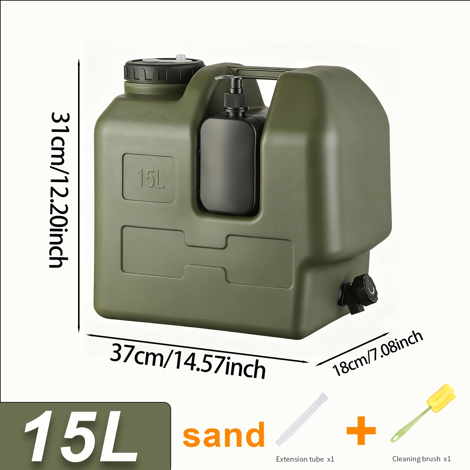 Image of Tactical Green Bucket, A Camping Bucket With A Hand Wash Jug And Complimentary Additions. Its Versatile Suitable For Rvs, Camping Supplies, Kitchens