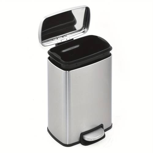 1 3 gallon rectangular stainless steel operated trash bin for bathroom and office detachable inner bucket made of stainless steel
