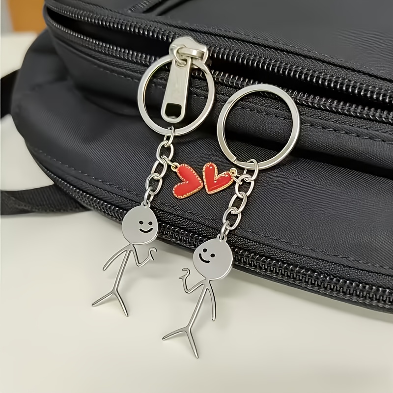 Matchstick Man Love Couple Theme Keychain, Perfect Gift
