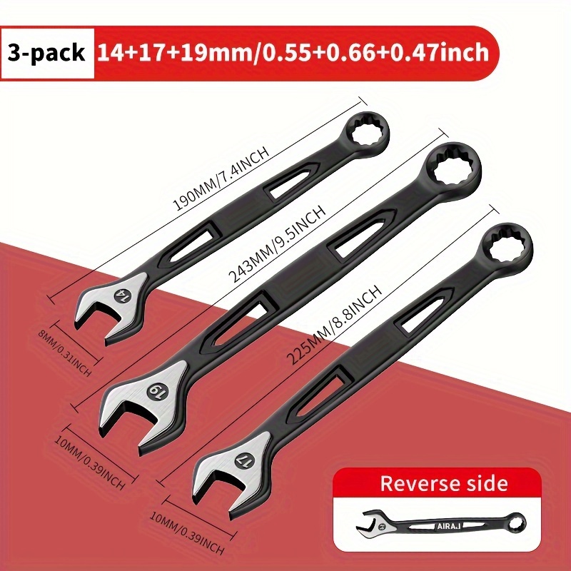 carbon steel dual ended ratchet wrench set Temu United Kingdom