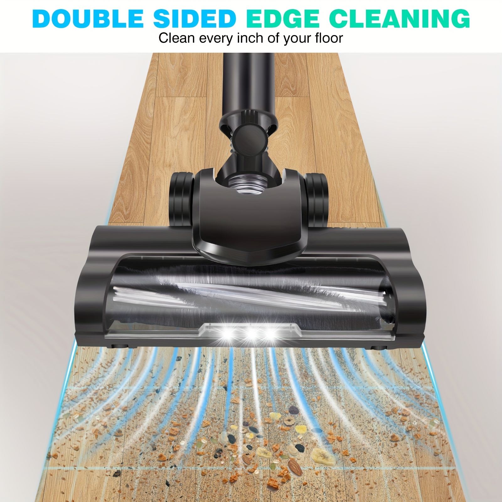 Cordless Vacuum Cleaner, Wall Hanging Stick Vacuum Cleaner 15KPA Pet Vacuum Cleaner With Tangle-Free Brush, 3000mAh Battery, Up To 65 Mins Runtime, For All Hardwood Floors Carpet Pet Hair, Ideal For Home & Car Use