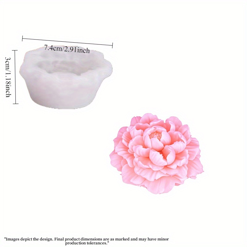 Pink Peony Silicone Mold – Durable With , Ideal For Candles, Plaster, Clay & Resin Crafts | Perfect For Diy Home Decor, Gift Making, Wedding Favors & Candle Holders, Stylish Craft Tool