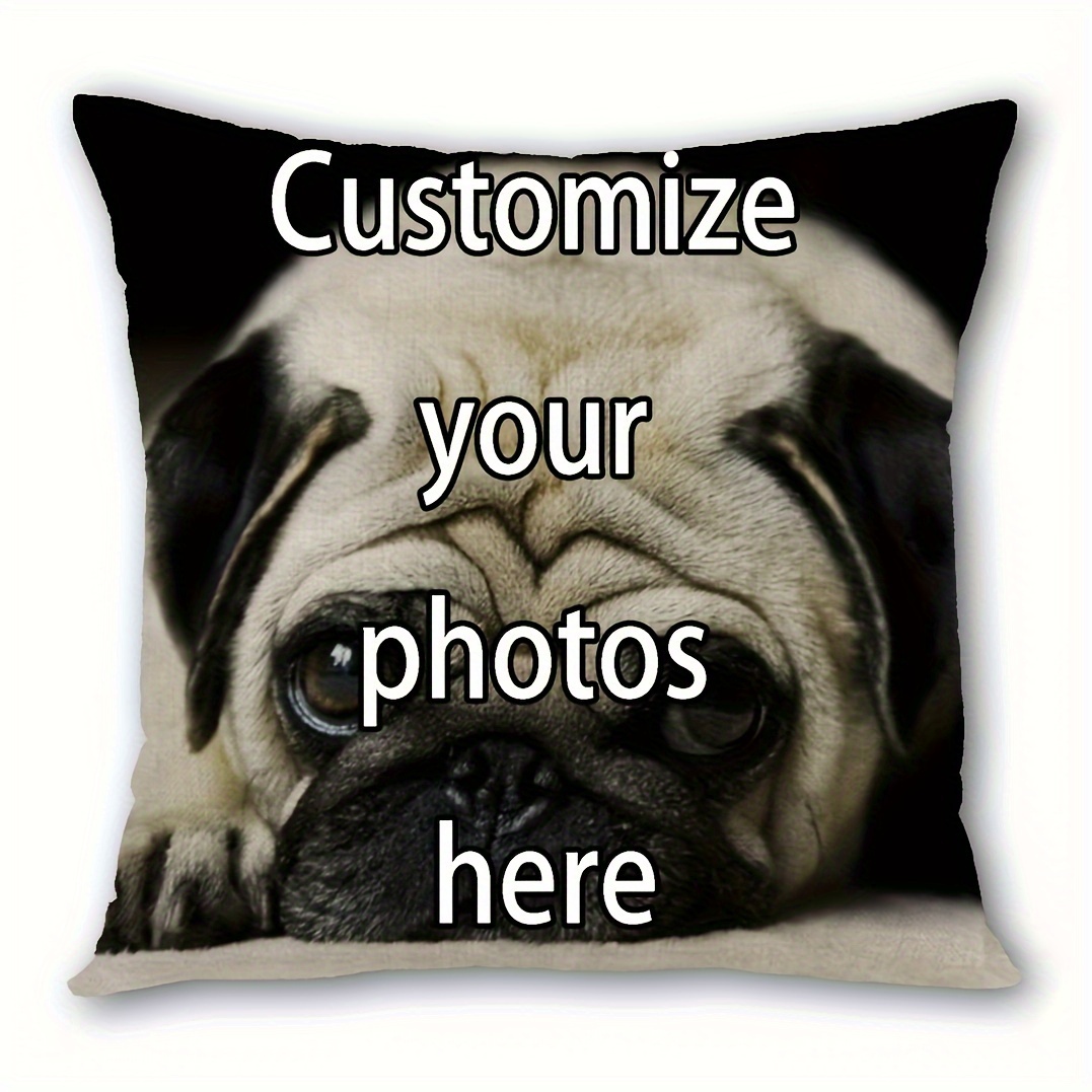 

1pc, Soft Short Plush 18x18 Inch Single Sided Pillow Cases Cute Little Bulldog Home Office Decoration Home Room Bedroom Living Room Sofa Decoration (without Cushion)