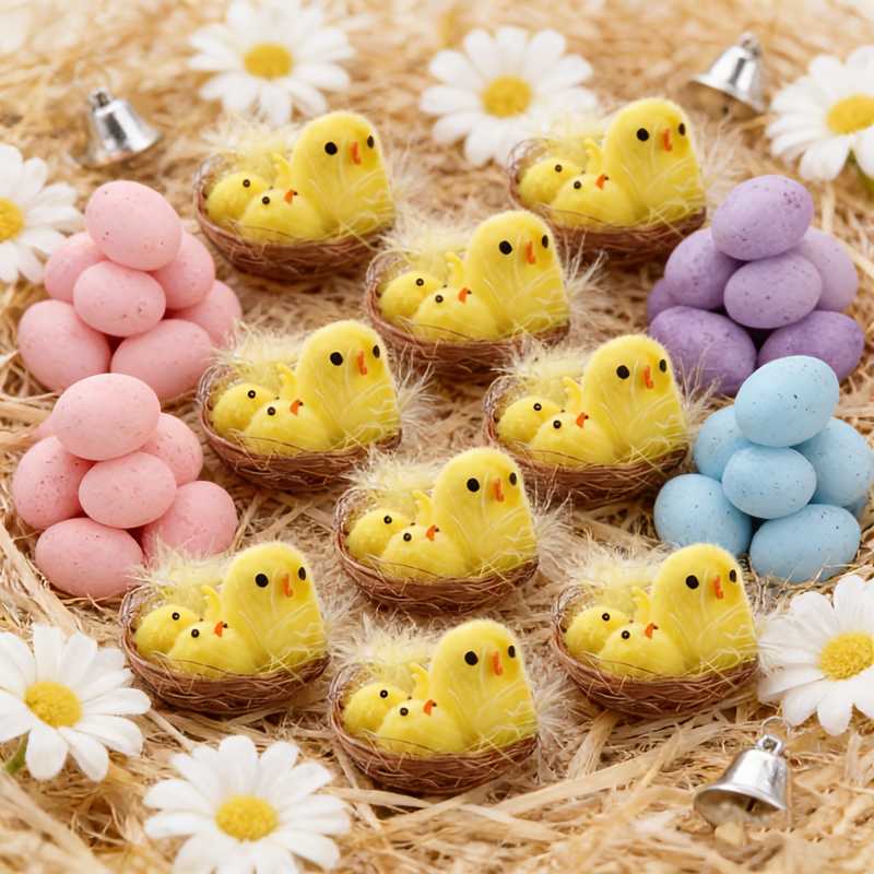 12pcs Artificial Plastic Cute Funny Chick Decorations