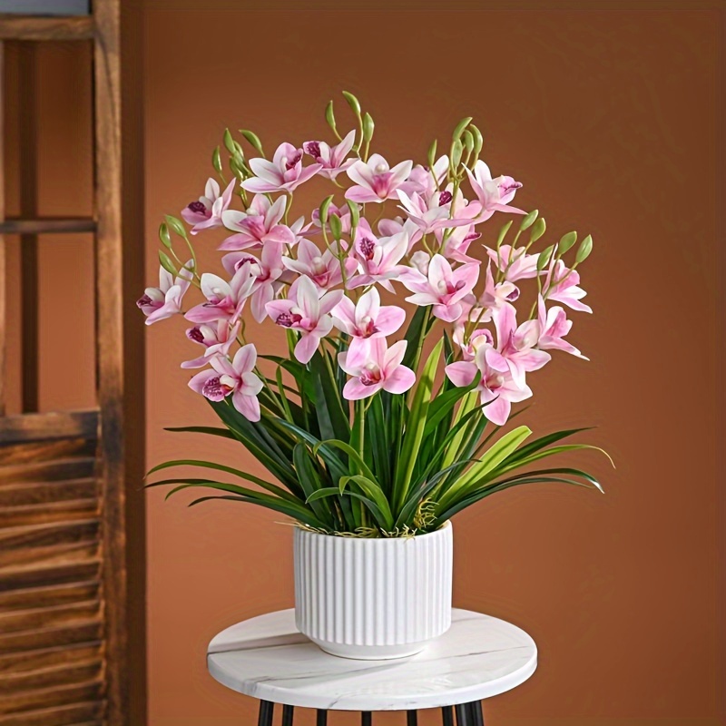 

1pc Lifelike Artificial Orchid - Perfect For Home & Office Decor, Tabletop Display, Weddings, Engagements, And Holiday Celebrations