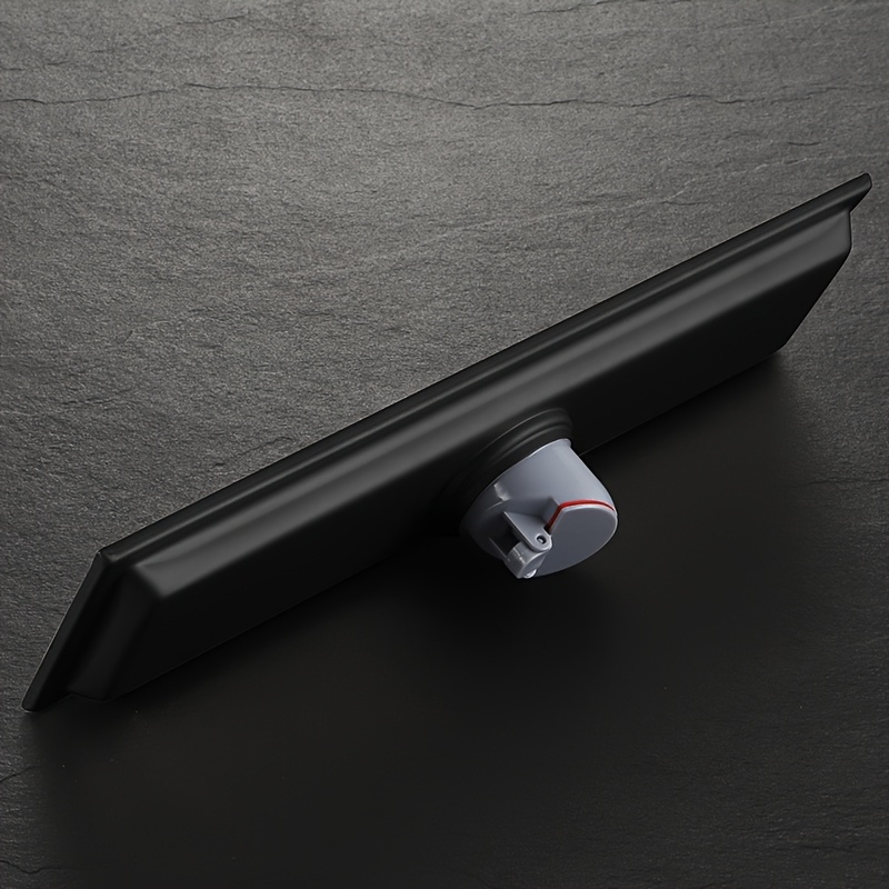 Black Stainless Long Floor Drain for Hotel Bathrooms, Rectangular Design with High Drainage Capacity, Elongated Hidden Odor-Proof Drain Featuring Wheat Ear Patterns