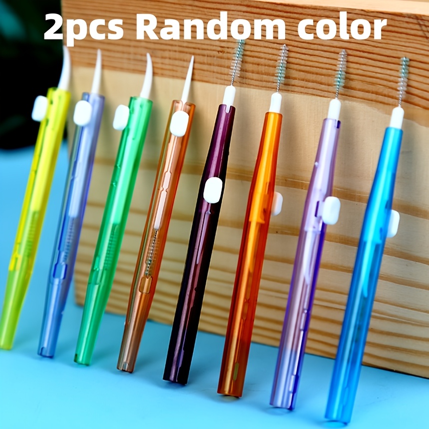 TEMU 2pack Random Color Retractable Mobile Phone Headset Cleaning Kits With Portable Multifunctional Brushes, Suitable For Smart Phones, Tablets,