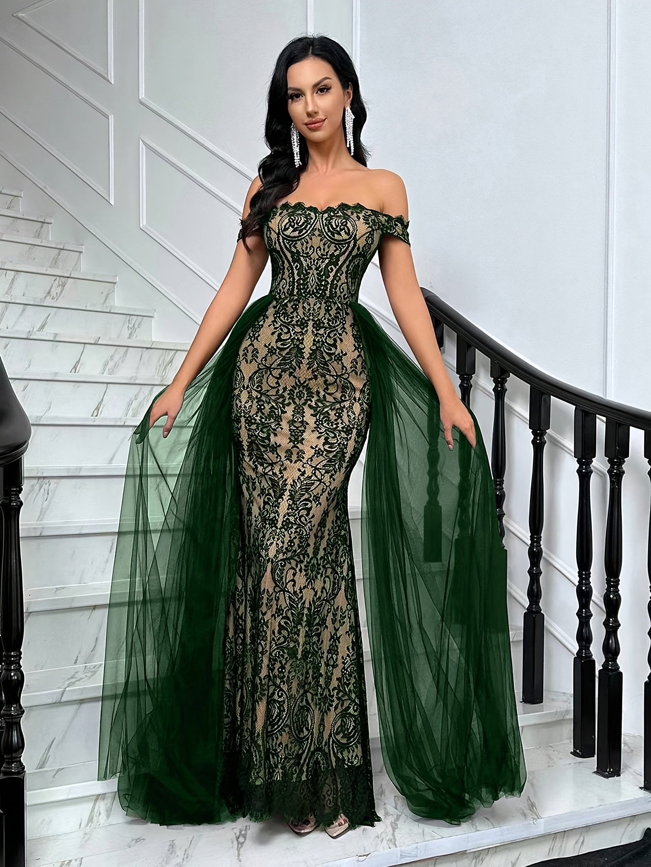 black lace dress with gold underlay Gold Hawk main image 0