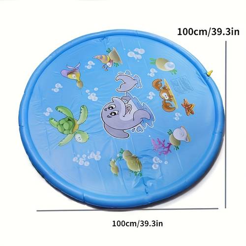 1pc extra large 39 4 thick pvc kids water sprinkler perfect outdoor play lawn fun portable pet bath tub foldable inflatable spray mat ideal down toy halloween gift