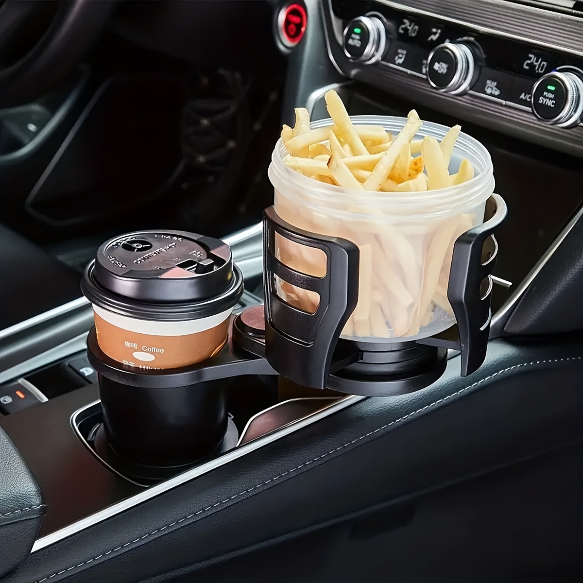 adjustable dual car cup holder expander with phone stand and aromatherapy organizer multifunctional vehicle drink holder adapter double layer rotatable design ideal for thanksgiving and new year gifts cup holder for car black 9