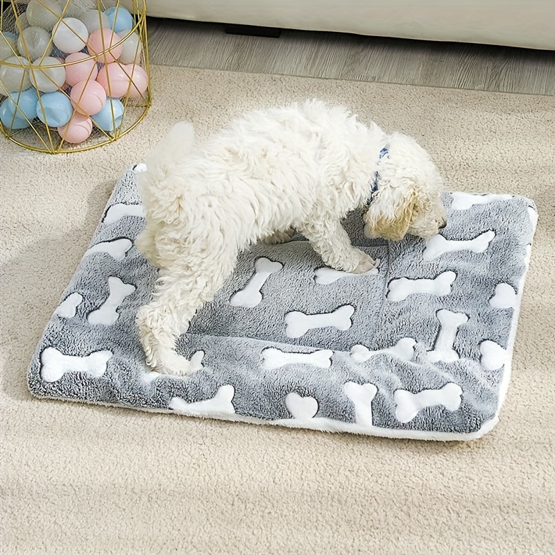 

Ultra-soft Reversible Dog Bed Mat - Thick, Machine Washable With Charming Cartoon Design For Small Breeds