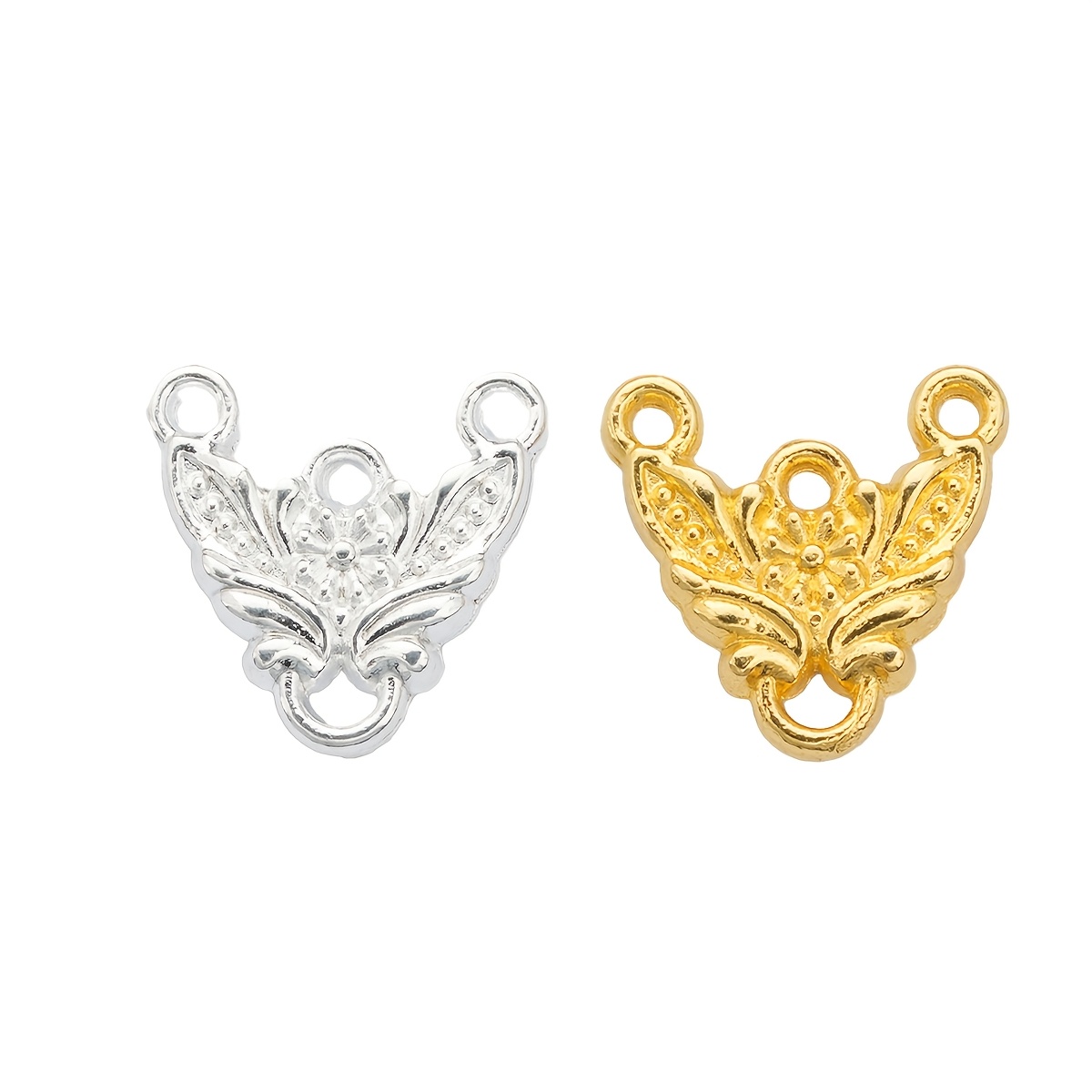 30pcs Multi-Hole Pattern Zinc Alloy 3D Texture Connectors for DIY Jewelry