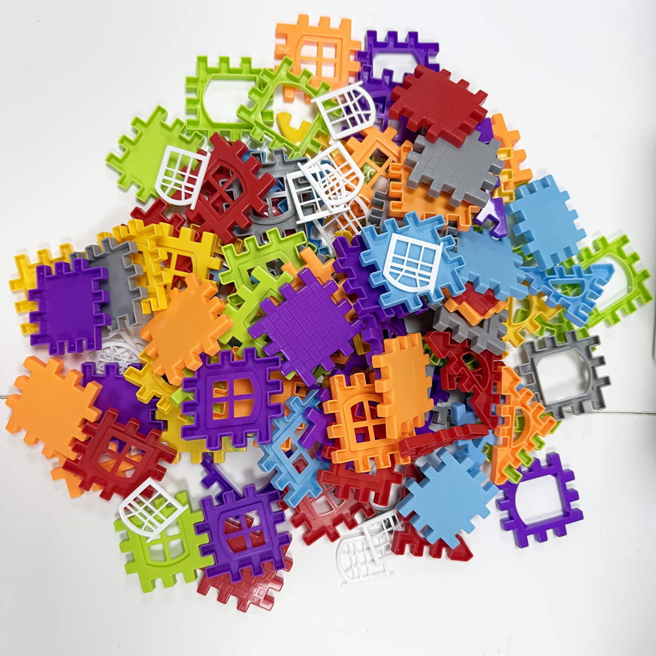 TEMU 62pcs New House Blocks, Suitable For Children 3 Years And Above, Random Shapes And Colors. Puzzle Toys - Educational Toys For Brain Development,