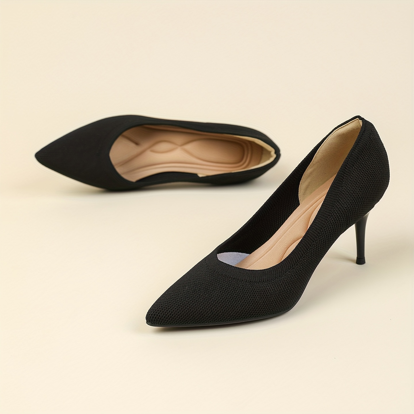 TEMU Women's Fashion Pointed Toe Stiletto Heels, Slim High Heels For Leg-lengthening And Goddess Look, Breathable Soft For Comfortable Wear, Multiple