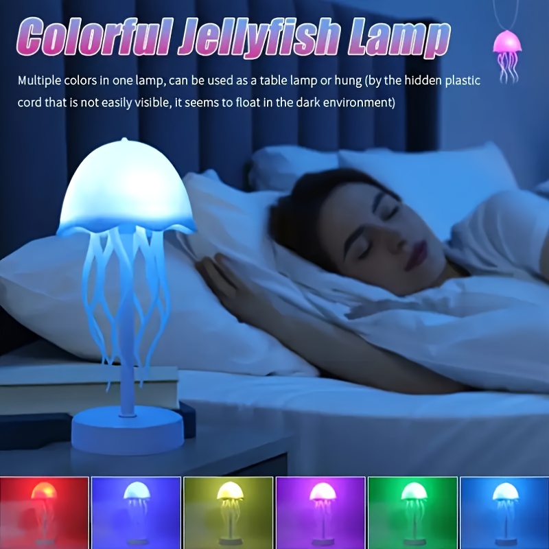 voice-controlled jellyfish lamp with dancing legs - touch sensor, multiple color  , ideal for bedside or table decor, desk decor light | animated jellyfish replica | usb powered lamp, perfect gift, festival decorations, home lighting, modern decor, plastic construction,  ,  , gift ideas Product details 4