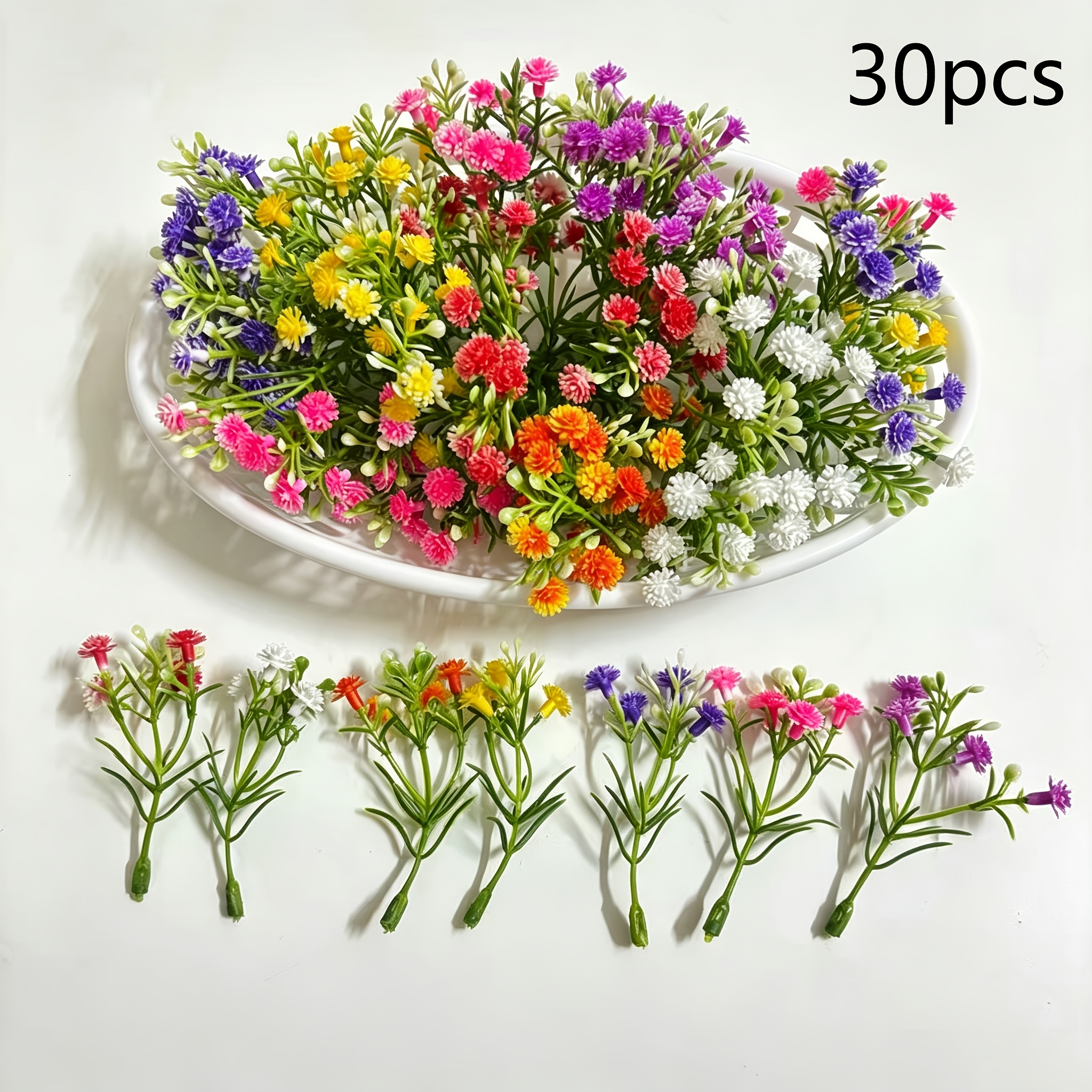 Image of 30pcs Miniature Flowers, Miniature Flowers, Dollhouse Living Room Flower, Dollshouse Miniature Decor Accessory